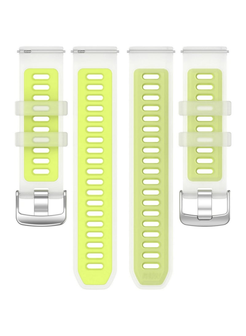 1PCS 22mm Transparent Two-Tone Silicone Strap For Garmin Forerunner 570 265 255 165 55/ for Vivoactive 6 5 4/ for Venu Sport Band Bracelet green 22mm - Image 3